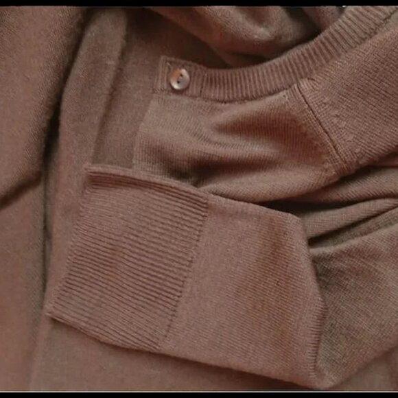 50s Vintage Style Brown Wool Cardigan Rockabilly Sweater - 70s - Picture 6 of 14